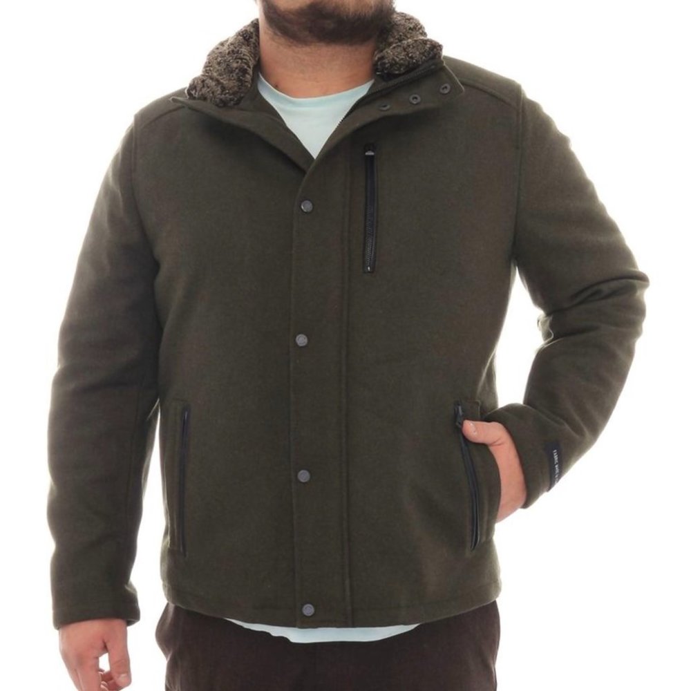 Andrew Marc Fuse wool jacket w shearling collar - Picture 6 of 6